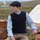 HAZZYS Men's Autumn Men's Sweater Versatile Vest Bottoming Wool Vest Men ABYZD0ACX48 Navy Blue NV M (170/92A 46)