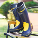 Very popular (JollyWalk) high-top rubber rain boots and water shoes for men, waterproof and non-slip rubber shoes, fishing boots, overshoes, water shoes JW211 blue and yellow 43