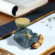 Fuyaji tea pet ornaments Yixing purple sand fully handmade boutique frog lotus seed lid holder tea set accessories