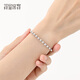 Misu PT950 platinum bracelet for women, platinum glossy shiny ball bracelet for wife’s birthday gift, weight 7.7-7.9 grams, length 17+2 cm, thickness 4.5 mm