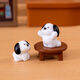 Yumi dog ornaments micro-landscape black and white puppy doll DIY decoration accessories living room entrance car desktop small ornaments 4 packs [1 each] black and white puppy 4 models