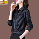 Sorrynam black mulberry silk shirt women's high-end European fashion fashion acetate satin shirt black M 95-105Jin Jin equals 0.5 kg