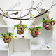 Bird's Nest Decorative Simulated Grass Woven Grass Nest Handmade Outdoor Bird House Outdoor Pendant Coconut Shell Bird's Nest Swallow's Nest Royal Blue