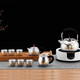 
Lanting Ziyuan Silver Pot Sterling Silver Handmade S999 Tea Set Set Complete Set of Boiling Kettle Tea Pots Fair Cups Kung Fu Tea Set Tea Ceremony High-end Gift Box 9-piece Set 1396g Sterling Silver 999+ Test Certificate