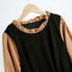 Shanidoluo large size women's clothing fat sister spring and autumn style slimming medium length fake two-piece fat mm belly-covering chiffon dress 16788 khaki 2XL recommended 120-140Jin [Jin equals 0.5 kg] to wear