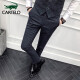 CARTELO crocodile suit men's business casual three-piece suit men's professional formal groom groomsman plaid suit suit male 1F224101886 black gray L