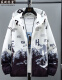 LESKORMAN jacket spring and autumn men's youth printed jacket handsome top student versatile hooded student clothes white and blue claw mark [spring thin] XL