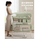 Mesa de pañales ULOP mesa de cuidado de bebés mesa de baño de bebé cambia pañal extraíble cuna plegable mesa de pañal verde de lujo + bañera de bebé [temperatura + lavado