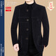 Pierre cardin woolen jacket men autumn and winter middle-aged casual stand-up collar jacket men slim wool plush jacket men trendy needle Z-82165 dark gray M 170 (100-120Jin [Jin equals 0.5 kg])