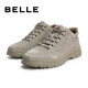 Belle men's shoes mall same style thick-soled frosted lace-up casual shoes work shoes 6SY01DM9 gray 42