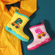 Kinder Regenstiefel Jungen und Mädchen verdickte Anti-Rutsch-Wasserschuhe Baby Regenstiefel Wasserstiefel Kinder Kleiner wasserdicht plus Samtgrün Größe 17 (innere Länge 17 cm)