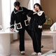 Slim and beautiful couple pajamas for women in autumn and winter coral velvet thickened cardigan loose flannel pajamas pants men's home clothing set M9871 M women