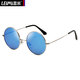 Remy Round Sonnenbrille Männer polarisierte Brille Frauen Augen Persönlichkeit Fahrer Retro Sonnenbrillen Männer 9259 Silber Rahmen Eisblau polarisierte Film