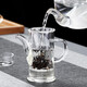 Magnolia incense thickened glass tea set black tea green tea tea set home office Kung Fu tea set small size 250ML white single pot 250ML