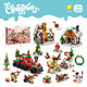 Lele Brothers Bausteine ​​versammelten Santa Claus Rentier Baumzug Puzzle Model Junge Mädchen Kinder Spielzeug Sechs-in-ein-Weihnachtszug 270 Partikel