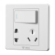 BULL switch socket G07 series one-open double-control five-hole switch socket single-open 86 type panel G07E334 white concealed installation