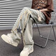 Yiran presents yellow mud-colored jeans for men, retro loose wide-legged straight-leg floor-length trendy brand casual versatile pants for men, autumn new style, yellow mud-colored L. Recommended 105-125 Jin Jin is equal to 0.5 kg