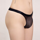 
Desire sexy men's sexy underwear nightclub male model thong elastic ultra-thin breathable temptation perverted sm transparent briefs black one size (80-130Jin [Jin equals 0.5 kg])