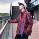 Linxi (Linxi) Frühlings- und Sommerplaid -Hemd Männer loser koreanischer Stil Chic Trendy Teen Long Sleeve Shirt Dünne Jacke 829%23 rot 3xl