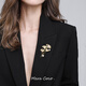 Ancient ginkgo leaf brooch, high-end women's light luxury corsage, exquisite niche pin buckle, suit, coat, scarf buckle X134 ginkgo leaf pearl brooch