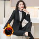 Chenfu thickened velvet blazer women's business professional formal suit commuting administrative workwear sales temperament work clothes single velvet black jacket XL recommended 110-120Jin Jin equals 0.5 kg