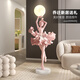 Palm tree Italian abstract sculpture floor lamp ballet girl art large ornament hotel lobby beauty salon entrance decoration ballet girl floor lamp-black gold/height 95cm