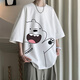 Camiseta de manga corta de algodón puro yanyi 230G para hombres en un verano a media manga americana americana rosa de manga media de mangas [recomendado 100-120Jin [Jin iguala 0.5 kg]]]]