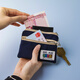 Ziwu Qian Portefeuille de monnaie à double couche simple Simple Japonais étanché