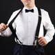 
Elanmeet men's strap suspender extended adult trousers elastic X-shaped 6 clip strap non-slip cross-stable X-shaped-burgundy 6 clip