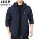 Jeep Spirit Outdoor Herrenjacke Herbst und Winter 2022 Neue Herbstkleidung mittleren Alters mittleren Alters und Herren Frühlings- und Herbst-Dicke 9898 Khaki Style plus Fleece m