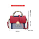 Golden Fox (FOXER) bag women's bag cowhide shoulder bag women's fashion luxury women's bag contrast color portable crossbody bag women's bag wife's birthday gift for girls red and blue