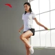 Anta sports suit women's two-piece short-sleeved T-shirt women's 2022 summer new casual sports loose breathable fitness running suit tops women's official flagship pure white anti-light suit 2XL/180