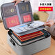 [Bolsa de almacenamiento de identificación gruesa] Home Multi-capa Multi-capa de caja multifunción Documento Pasaporte Bolsa de clasificación Bolsa Bolsa de tres capas grises con bloqueo [con posición de tarjeta]