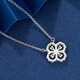 Feiyu pt950 platinum necklace women's v gold new four-leaf clover necklace 8K gold Hai Rui flowers full of diamonds light luxury clavicle chain white