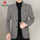 皮尔卡丹（pierre cardin）羊毛呢外套男秋冬季中年商务立领夹克男休闲潮流羊毛绒外套男爸爸 藏青 M (100-120斤)