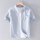 
GLOY/ZENITH summer cotton shirt men short-sleeved striped youth casual fashion versatile shirt men fresh literary men's top 9740 black L (110-125 Jin [Jin equals 0.5 kg])
