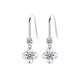 Ji Shizhe's platinum four-leaf clover earrings for women, high-end tassel earrings, heart-warming birthday and Valentine's Day gifts for wife and girlfriend, white diamond earrings, made of PT950 platinum