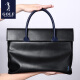 GOLF briefcase business men's handbag first layer cowhide large capacity cowhide bag light casual simple black