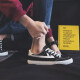 Huili men's shoes thin canvas shoes men's spring new trendy versatile casual sneakers low top breathable student shoes black 42