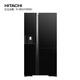 Hitachi (HITACHI) 569L three-door refrigerator originally imported large-capacity automatic ice bar small flagship machine vacuum preservation automatic ice making rapid refrigeration crystal black R-SBS3100NC