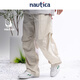 nautica white sail Citygirl light splash Japanese loose thin parachute casual trousers for women 41PW21 Silver Cloud Khaki 12X M