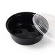 Baochi large disposable round lunch box black plastic packaging box large capacity lunch box crayfish takeaway box 1000ml American black round transparent lid 50 pieces