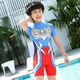 Ultraman Snoopy's new children's swimsuit boy one-piece swimming trunk boy small middle and big children beach quick-drying sun protection suit Zeta one-piece + swimming cap + glasses 120 suitable for height of about 100