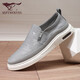 
Seven Wolves men's shoes canvas shoes men's casual shoes summer shoes men's breathable and versatile one-foot laziness shoes old Beijing cloth shoes gray 9443 42