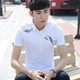 XCFREHT thin summer new short-sleeved shirt men's Korean style student handsome slim embroidered casual shirt men's trend 829 white M 80-100Jin [Jin equals 0.5 kg]