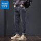 Jeanswest jeans men's summer thin men's trousers stretch loose straight Korean version Harren men's versatile casual long trousers 806 gray 32