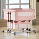 
HAIZIJIA Twin Crib Cot Children's Bed Bed Cradle Bed Baby BB Cradle Bed Multifunctional Double Newborn Children's Bed Grey + Mattress