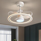 Benlanu Fan Lights Ceiling Fan Lights Living Room Household Simple Modern Fan Lights Restaurant Ceiling Integrated Pendant with Electric Fan 1283A White Ceiling Model + Change Light