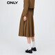 ONLY retro college style mid-length pleated skirt for women|123316003 F10 TIGER S EYE M 165/68AR