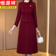 Hengyuanxiang Hengyuanxiang May Day Cheongsam Dress 2024 New Women's Spring and Autumn Mother-in-law's Wedding Banquet Mom's Wedding Red 3XL